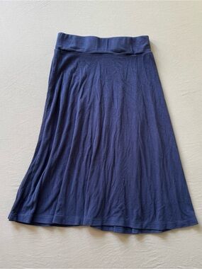 Jay Basic Ribbed A-Line Midi Skirt